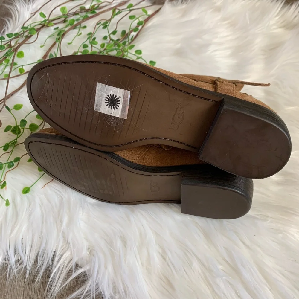 NEW | UGG Kelby Leather Suede Ankle Bootie Boots Brown Size 5.5